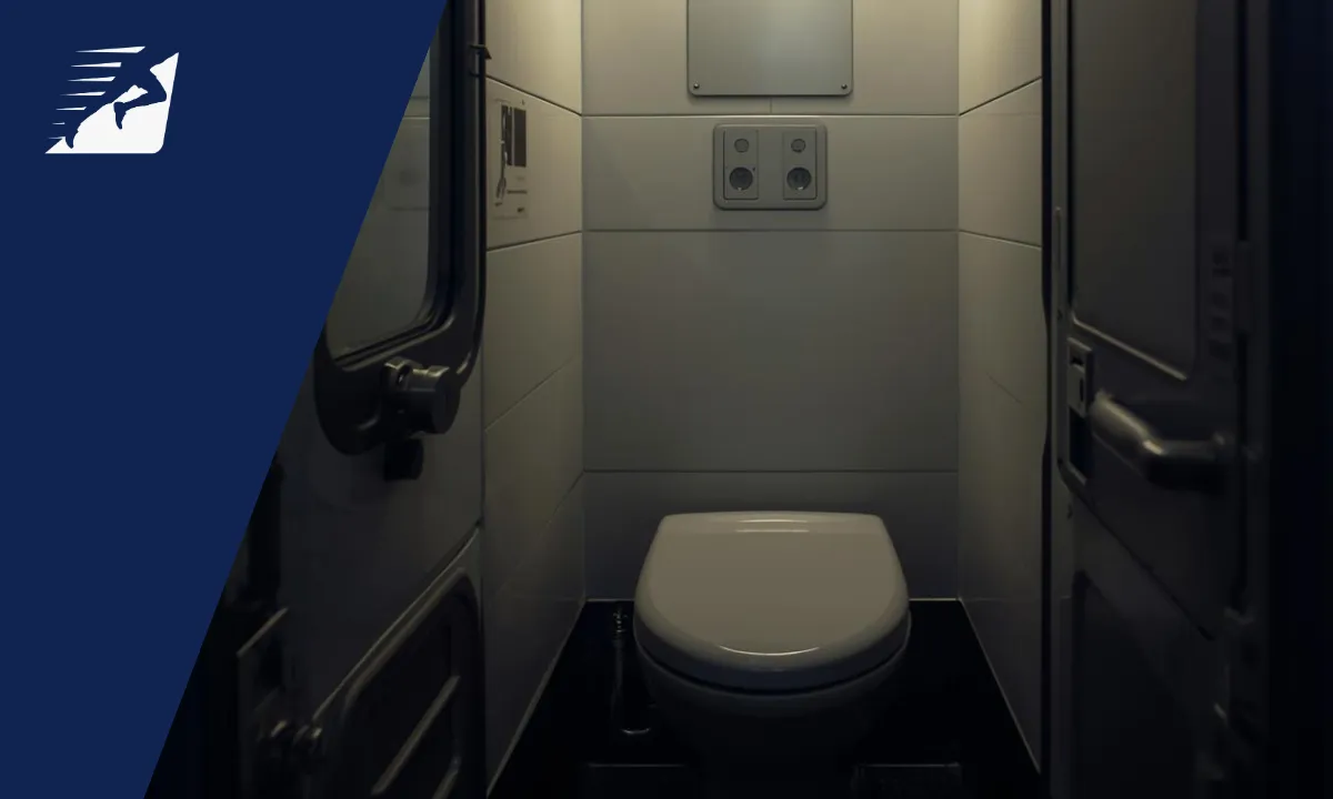 5 km im Flugzeugklo: Video geht viral Flugzeugtoilette