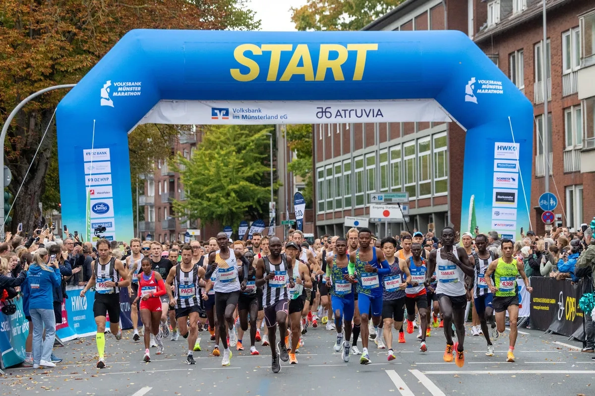 Grenzduell der Marathons: Enschede und Münster drehen auf Start zum Volksbank-Münster-Marathon
